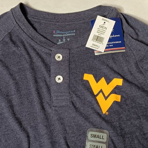 WVU Mountaineers Champions S Henley Shirt Long Sleeve West Virginia Mountaineers - Picture 2 of 9